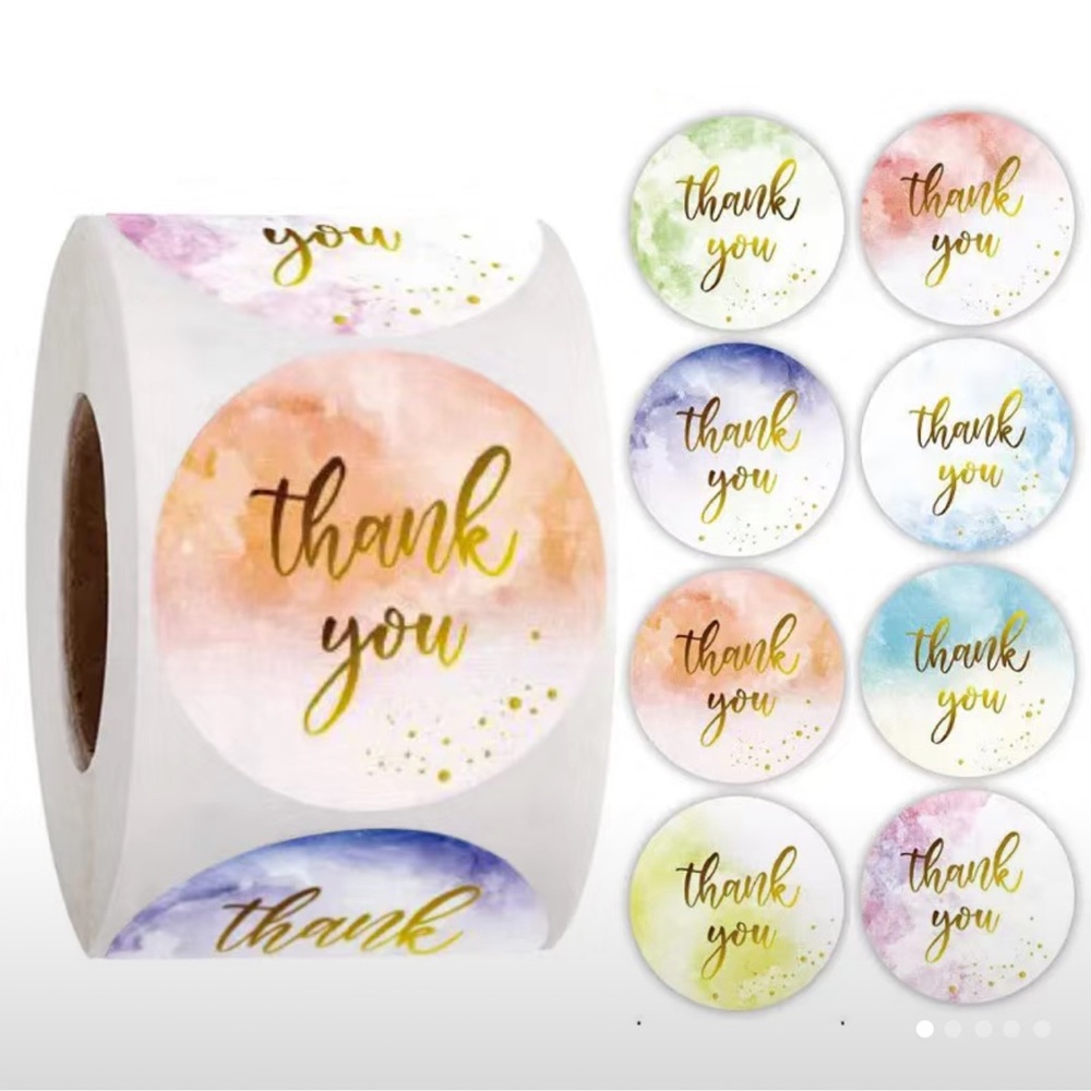 COPY - 500 pcs colorful thank you sticker deal label paper roll